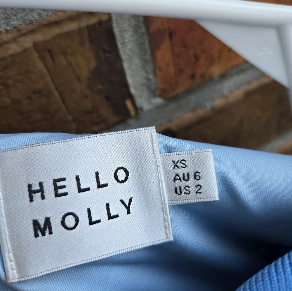 Hello Molly "After  The Grammys" Blue Ribbed Sweetheart Mini Dress XS - Picture 6 of 6